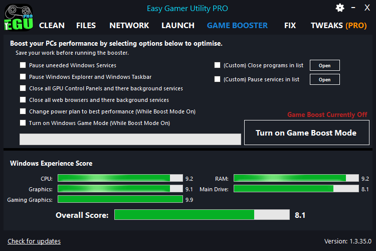 Easy Gamer Utility Pro Screenshot 2